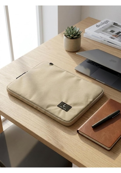 13 14 İnç Laptop Kılıfı Macbook Ve Tüm Laptoplara Uyumlu Notebook Çantası Bej Belirtilmemiş