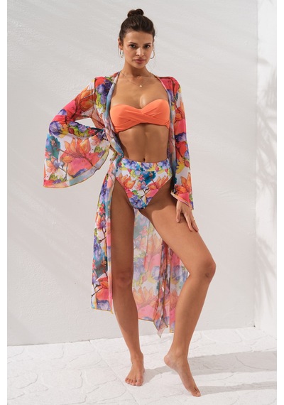 Pierre Cardin Belden Bağlamalı Elbise Pareo Garden 231804 D Çok Renkli