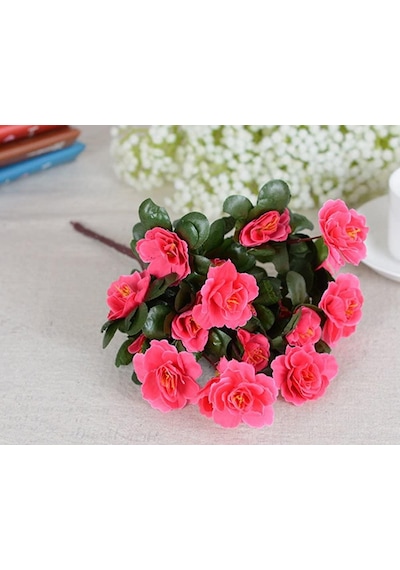 Yapay Çiçek Fuşya Pembe  Açelya Demeti 7 Dallı 33*20cm