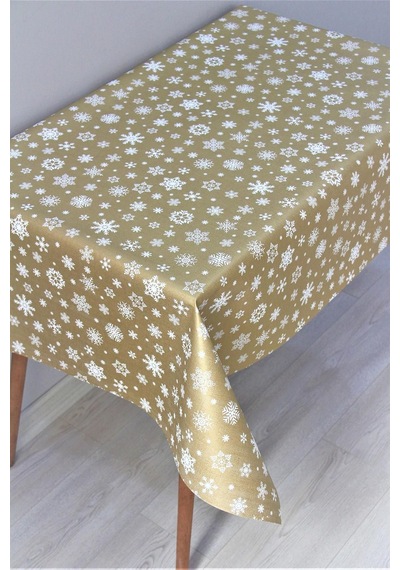 Astarlı Silinebilir Pvc Muşamba Masa Örtüsü Kartane - 1096-3 Altın