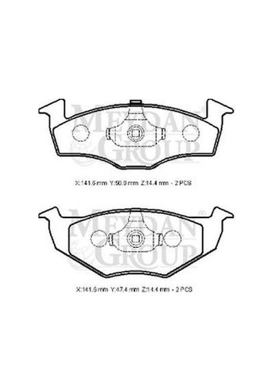 Seat Cordoba 00/02 Ön Fren Balatası Disk 141,6x50x16,48/141,6x47,4x16,48 Bramax