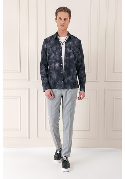 Efor Comfort Fit Yan Cep Batik Desenli %100 Pamuk Çıtçıtlı Siyah Gömlek Ceket G 1568 Siyah Efor Comfort Fit Yan Cep Batik Desenli %100 Pamuk Çıtçıtlı Siyah Gömlek Ceket G 1568 Siyah