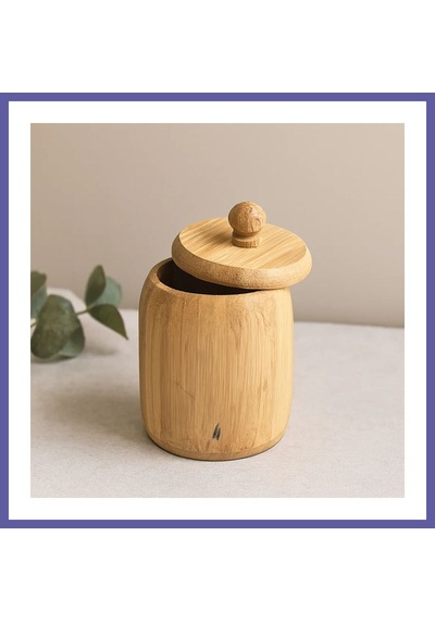Bezos Kapaklı Ahşap Bambu Şekerlik 7.5 X 8.5 Cm Nıda