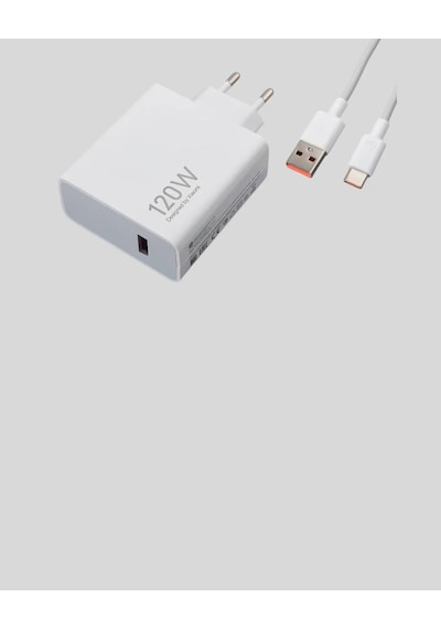 120w Güçlü Hızlı Şarj Adaptörü Ve Type-c Kablo Seti Güvenli Şarj Teknolojisi Beyaz