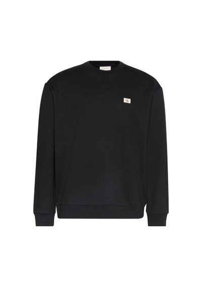 Calvin Klein Ls Eu 350terry Badge Crewneck Sw Erkek Siyah Sweatshirt-8444 Black