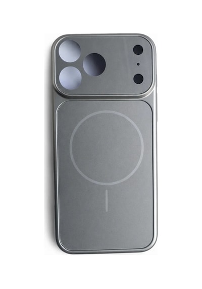 Apple iPhone Uyumlu 17 Pro Max Magsafe Özellikli Tam Kapatan Lensli Change Telefon Kılıfı Titanyum