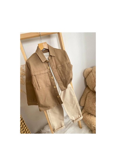 Azra 3 Lu Erkek Çocuk Gabardin Takım Bej
