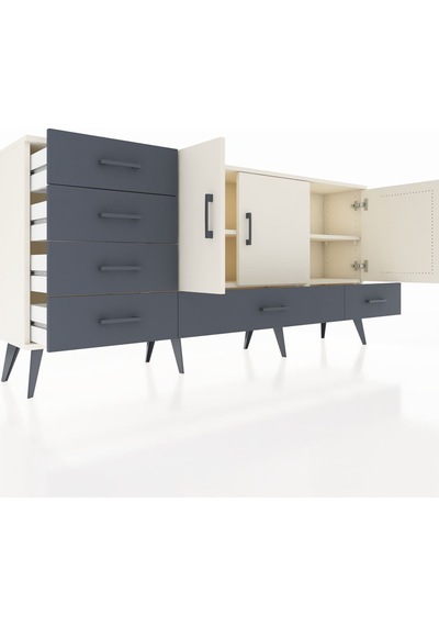 Arges Konsol 4 Raflı 6 Çekmeceli 3 Kapaklı 176x30x83 Aytaşı-aytaşı/antrasit Aytaşı/antrasit Arges Konsol 4 Raflı 6 Çekmeceli 3 Kapaklı 176x30x83 Aytaşı-aytaşı/antrasit Aytaşı/antrasit