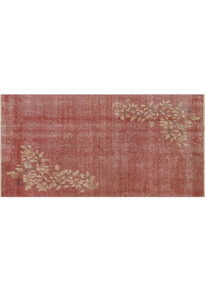 Özel Vintage Eskitme El Dokuma Halı 90x176 Cm 9813