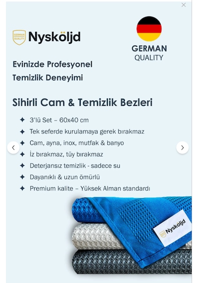 Solıngen 3 Lü Mikrofiber Sihirli Bez Açık Gri