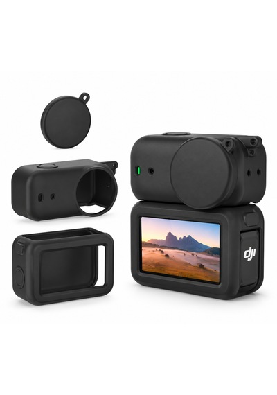 Teknoroket Djı Osmo Nano Silikon Kılıf Seti Kamera + Ekran Koruma + Lens Kapağı Siyah
