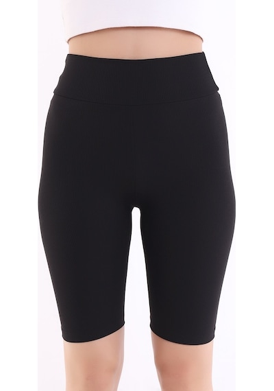 Self Clothing Kadın Siyah Yüksek Bel Fitilli Dayanıklı Örme Kumaş Toparlayıcı K