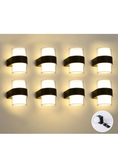 8 Adet Duvar Led Lamba 12w Gün Işık3200k Bahçe Teras Iç&dış Mekan Gün Işığı