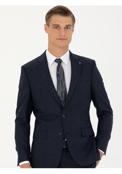 Cacharel Lacivert Slim Fit Yün Takım Elbise