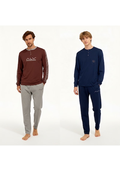 Bonbon Erkek Pamuklu Bohçalık Ve Çeyizlik 2 Adet 2'li Pijama Takımı Bb2232 Çok Renkli