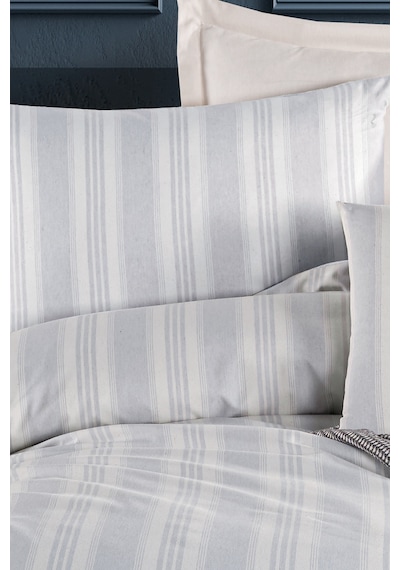 Eponj Home Sport Çizgili Nevresim Takımı Tek Kişilik Soft Line Gri Gri