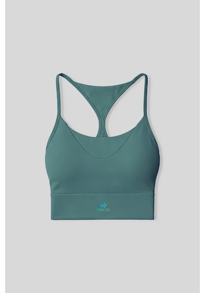Tommy Life Orman Yeşili Standart Fit Baskılı Sırt Detaylı Kadın Spor Büstiyer - 97300 Yeşil