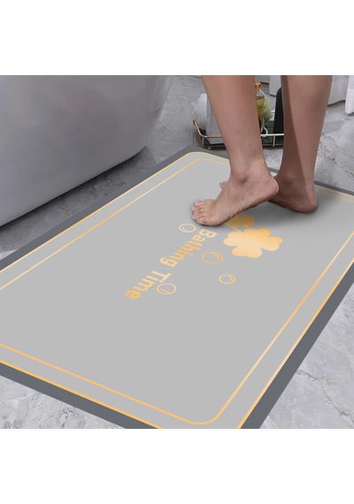 Dijital Kaymaz Yıkanabilir Banyo Mutfak Salon Paspas Halısı Trend Modern Al4011 Mavi