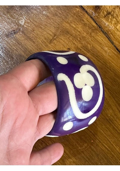 Desenli Kadın Hint Bileziği Çap 7 M Mor