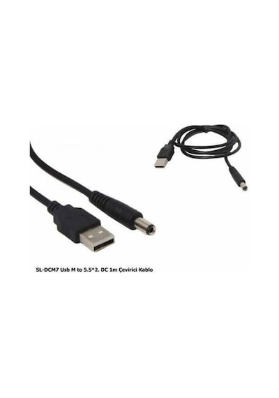 Usb To 5.5 2.1Mm / Usb To 5.5X2.1Mm Güç Kablosu Usb Power