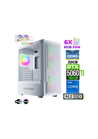 Fazeon Astra X840 i9-14900KF 32 GB 1 TB M.2 NVMe SSD 16 GB RTX5060Ti Free Dos Masaüstü Oyuncu Bilgisayarı