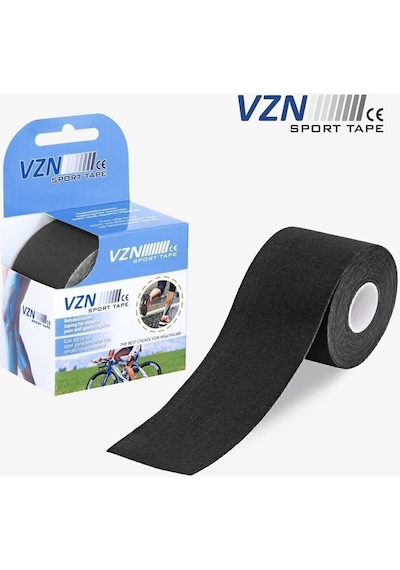 Sport Tape Siyah Renk Kinezyo Sporcu Bandı  Bandı 5 Metre X 5 Cm