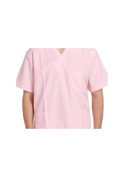 V Yaka Takım Kısa Kol Pembe