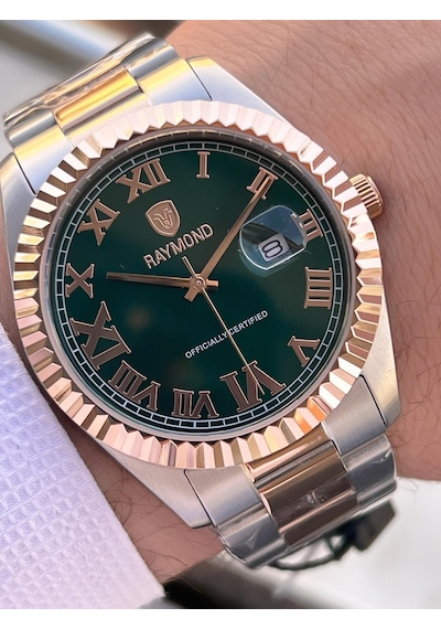 Raymond Nişan Ve Damatlara Özel Çelik Kordon 2 Yıl Garantili 5 Atm Erkek Kol Saati+bileklik Rmd.33 Rose Gold - Gümüş Raymond Nişan Ve Damatlara Özel Çelik Kordon 2 Yıl Garantili 5 Atm Erkek Kol Saati+bileklik Rmd.33 Rose Gold - Gümüş
