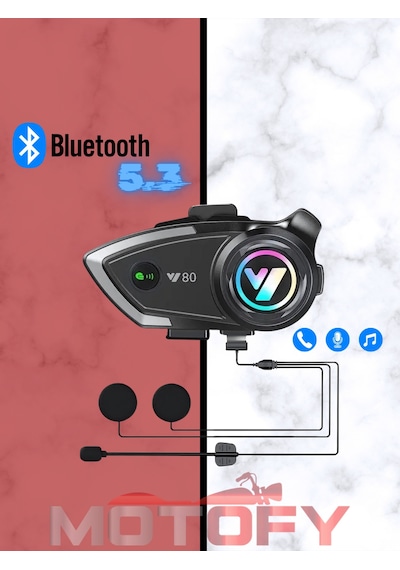 Y80 Kablosuz Bluetooth Motosiklet Kask Kulaklık Intercom Kaliteli Hoparlör Ve Mikrofon
