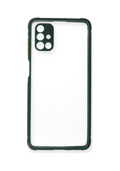 Storeşahin Samsung Galaxy M51 Kılıf Miami Şeffaf Silikon - Koyu Yeşil Shn0720