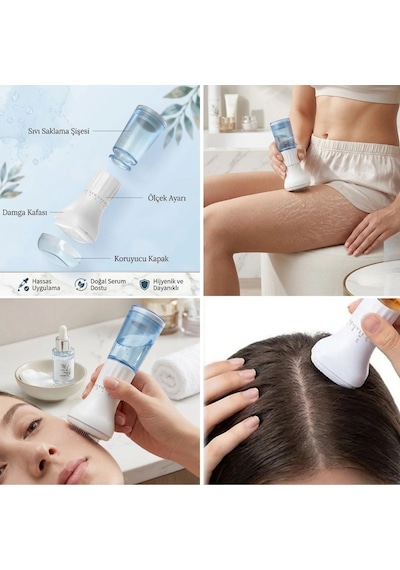140 İğneli Serum Hazneli Dermaroller 0-3 Mm Ayarlı Dermaroller Mikro İğneli Saç, Cilt Ve Vücut Bak