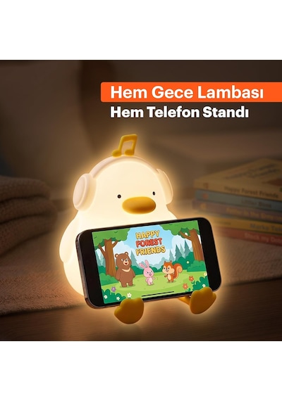 Silikon Gece Lambası, Led Yumuşak Sevimli Ördek Lamba, Çocuklar İçin Kısılabilir Gece Lambası, Diğer