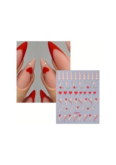 Nailist Heart Sevgililer Günü Özel 14 Şubat Kalpli Tasarım - Tırnak Sticker Nail Art Tırnak Dövmesi 20498118