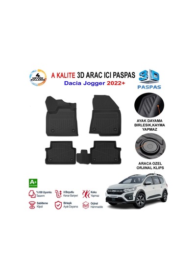 Dacia Jogger 3d Paspas Havuzlu Pro 2022 Sonrası