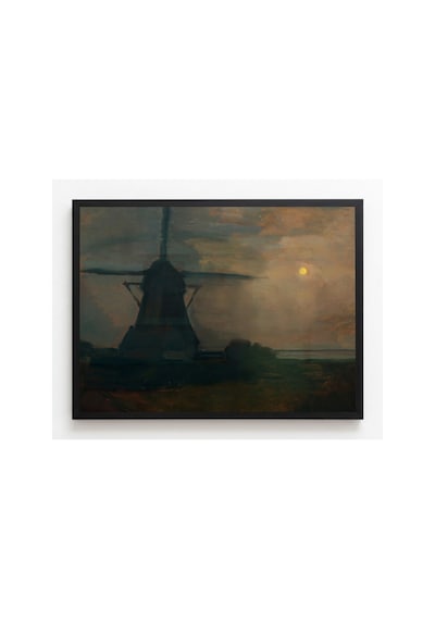 Mondrian Ay Işığında Oostzijdse Değirmeni Çerçevesiz Poster 30x42 Cm A3 Tablo Modern Sanat