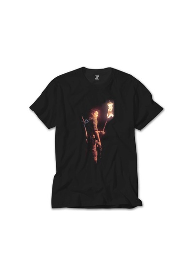 Uncharted 4 Nathan Drake Torch Siyah Tişört Siyah