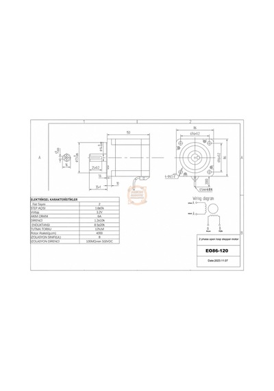 12 Nm Nema34 Step Motor Eo86-120 Jkon-tek