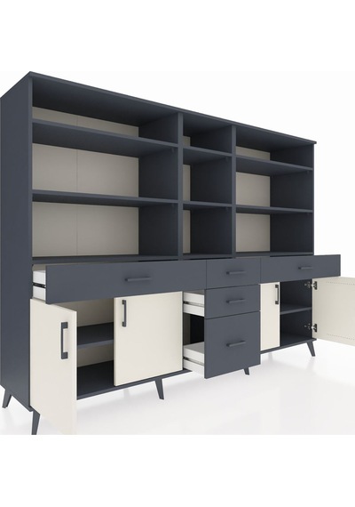 Hyperion Dolap 11 Raflı 5 Çekmeceli 4 Kapaklı 220x44x163 Antrasit Antrasit-aytaşı/antrasit Hyperion Dolap 11 Raflı 5 Çekmeceli 4 Kapaklı 220x44x163 Antrasit Antrasit-aytaşı/antrasit