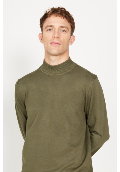 AC&Co / Altınyıldız Classics Erkek Hakı Standart Fit Normal Kesim Yarım Balıkçı Yaka Triko Kazak Haki AC&Co / Altınyıldız Classics Erkek Hakı Standart Fit Normal Kesim Yarım Balıkçı Yaka Triko Kazak Haki