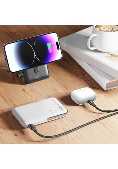 Lexroo Xo Manyetik Güç Bankası 30 W Hızlı Şarj Protokolünü Destekler 10000 Mah Siyah