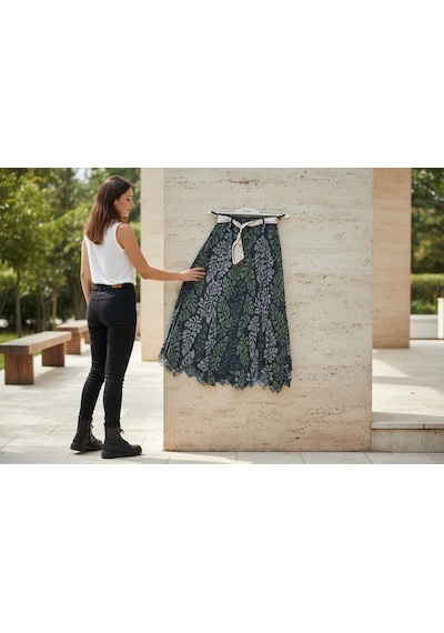 Eren Style Şifon Etek Boyu:90 Cm - 38-52 Yeşil