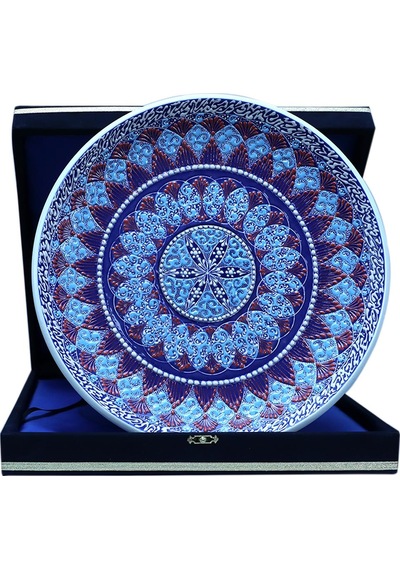E38 El İşçiliği Çini Tabak - 30 Cm - 6525