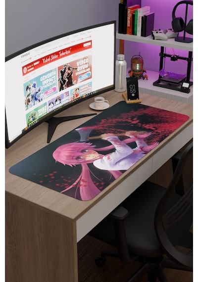 Mirai Nikki Anime V2 - 90x40 Xxl Gaming Kauçuk Kaymaz Taban Mouse Pad Fare Altlığı