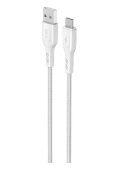 Knıt 2a Çıkış, Usb-a To Type-c Şarj Ve Data Aktarım Kablosu, Örgü Tasarım, 1 Metre, Beyaz