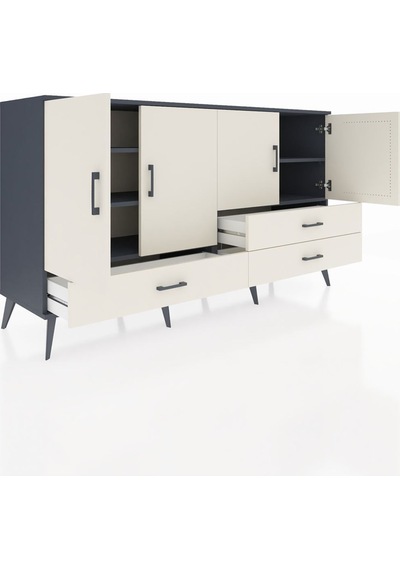 Hyperion Konsol 5 Raflı 3 Çekmeceli 4 Kapaklı 176x44x99 Antrasit- Antrasit-aytaşı Hyperion Konsol 5 Raflı 3 Çekmeceli 4 Kapaklı 176x44x99 Antrasit- Antrasit-aytaşı