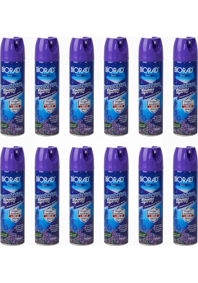 Biorad Parfümlü Dezenfektan Sprey Lavanta Kokulu 150ml - 12 Adet