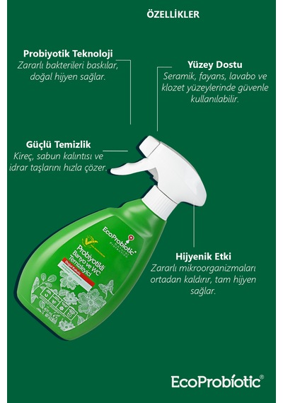 Probiyotikli Banyo Ve Tuvalet Temizleyici Sprey 400 Ml - Kötü Koku Önleyici Tekli