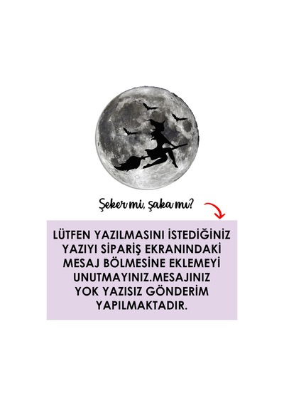 Kişiselleştirilebilir Led Işıklı Epoksi Katmanlı Tablo Cadı Dolunay Mavi - 756669533 Mavi