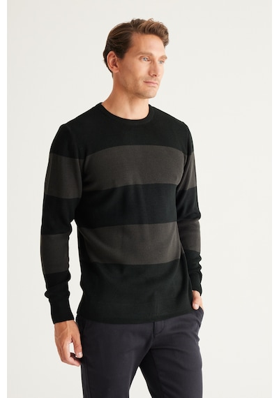 AC&Co / Altınyıldız Classics Erkek Sıyah-antrasıt Standart Fit Normal Kesim Bisiklet Yaka Triko Kazak Siyah - Antrasit AC&Co / Altınyıldız Classics Erkek Sıyah-antrasıt Standart Fit Normal Kesim Bisiklet Yaka Triko Kazak Siyah - Antrasit
