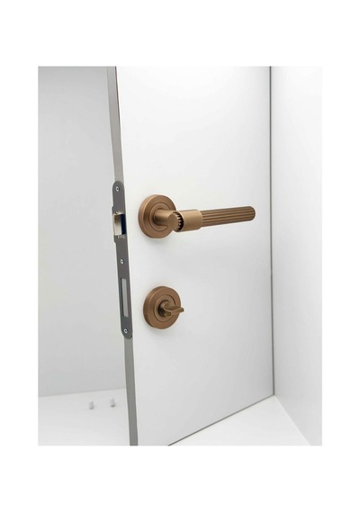 Erva Handles Zk79 Mat Antik Sarı Rozetli Wc Banyo Kapı Kolu 2 Takım